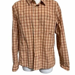 REI Orange and Beige Plaid Shirt